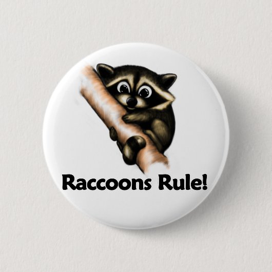 Raccoons Rule! Ronde Button 5,7 Cm (Voorkant)