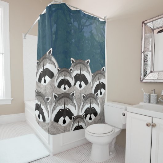 Raccoons Shower Curtain Douchegordijn (In situ)