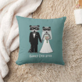 Raccoons Weddenschap en bruid met aangepaste tekst Kussen (Deken)