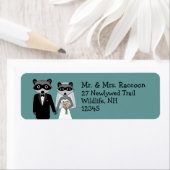 Raccoons Wedding Couple - Cute Bride and Groom Etiket (Insitu)