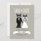 Raccoons Wedding Save the Date Magnetische Uitnodiging (Voorkant)