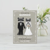 Raccoons Wedding Save the Date (Warm Grey) (Staand voorkant)