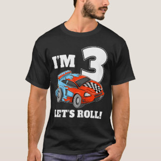 Race 3e verjaardag jongen peuter 3 drie racen rijd t-shirt