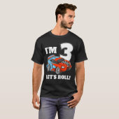 Race 3rd Birthday Boy Toddler 3 Three Racing Drive T-shirt (Voorkant volledig)