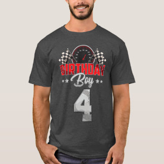 Race 4e verjaardag jongensfeest racen 4 jaar oude t-shirt