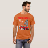 Race 4th Birthday Boy Party Racing 4 year old T-shirt (Voorkant volledig)