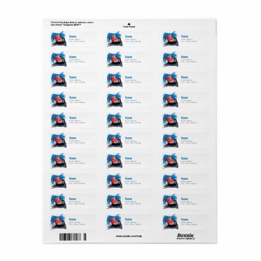 Race-adreslabel Etiket (Full Sheet)