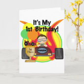 Race Auto 1e Verjaardag Tshirts en geschenken Kaart (Gele Bloem)