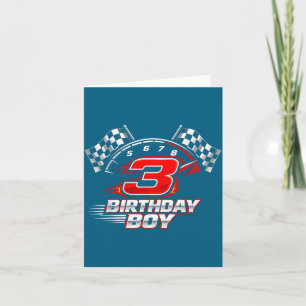 Race auto 3 verjaardagsfeestje racen 3de verjaarda kaart