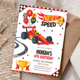 Race Auto 4e Verjaardag Kaart