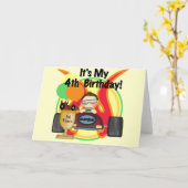 Race Auto 4e verjaardag Tshirts en geschenken Kaart (Gele Bloem)