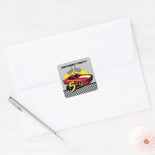 Race auto 5e verjaardag Sticker (Envelop)