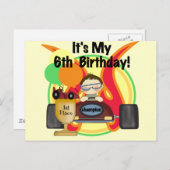 Race Auto 6e Verjaardag Tshirts en geschenken Briefkaart (Voorkant / Achterkant)