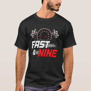 Race Auto 9e Verjaardag Jongen 9 Jaar Oude Racende T-shirt