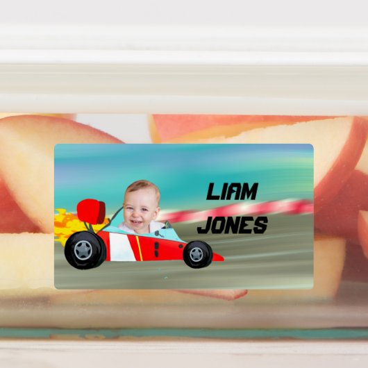 Race auto aangepaste foto labels (Aangebracht)