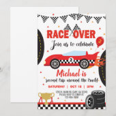 Race-auto, auto's, racende jongen, tweede verjaard kaart (Voorkant / Achterkant)