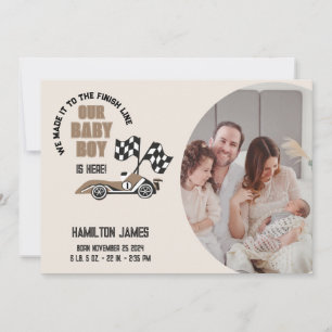 Race Auto Baby Boy Geboorte Aankondiging