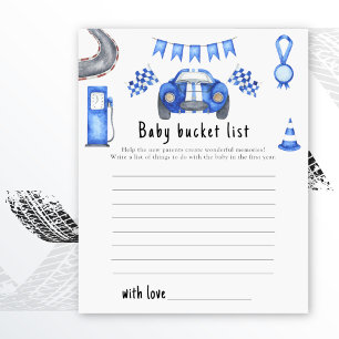 Race auto baby shower Baby emmerlijst