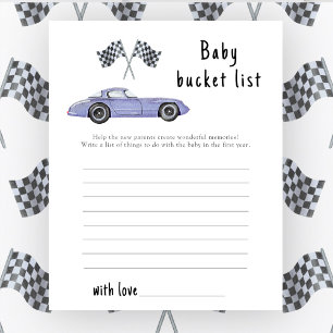 Race auto baby shower Baby emmerlijst