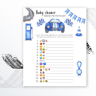 Race auto baby shower - baby emoji pictionary spel