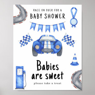 Race auto baby shower - Baby's zijn lief Poster