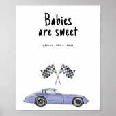 Race auto baby shower - Baby's zijn lief Poster (Voorkant)