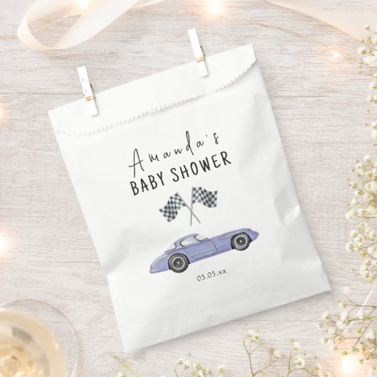 Race auto Baby shower Bedankzakje (Geknipt)