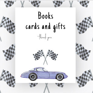 Race auto baby shower Boeken kaarten en cadeaus Poster