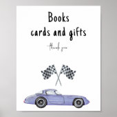 Race auto baby shower Boeken kaarten en geschenken Poster (Voorkant)