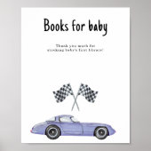 Race auto baby shower Boeken voor baby Poster (Voorkant)