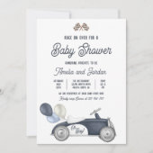 Race auto Baby shower Boy Blue Race autodouche Kaart (Voorkant)