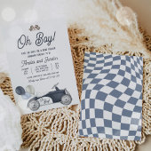 Race auto Baby shower Boy Blue Race autodouche Kaart