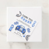 Race auto baby shower - dank je bedankjes labels (In situ)