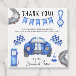 Race auto Baby shower - dank u Bedankjes Labels