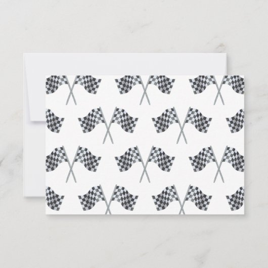 Race auto Baby shower - dank u Bedankkaart (Achterkant)