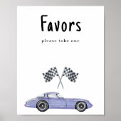 Race auto baby shower Favors, neem er alsjeblieft  Poster (Voorkant)