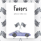 Race auto baby shower Favors, neem er alsjeblieft  Poster