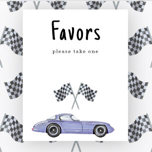 Race auto baby shower Favors, neem er alsjeblieft  Poster