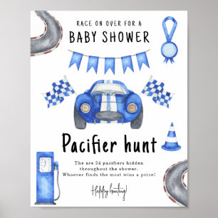 Race auto baby shower Fopspeen jacht spel Poster