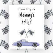 Race auto baby shower Hoe groot is mama's buik Poster