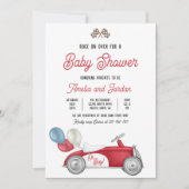 Race auto Baby shower jongen rode race auto douche Kaart (Voorkant)