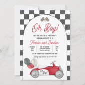 Race auto Baby shower jongen rode race auto douche Kaart (Voorkant)