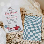 Race auto Baby shower jongen rode race auto douche Kaart