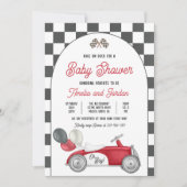 Race auto Baby shower jongen rode race auto douche Kaart (Voorkant)