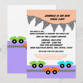 Race auto Baby shower Kaart (Voorkant / Achterkant)