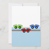 Race auto Baby shower Kaart (Achterkant)