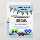 Race auto Baby shower Kaart (Voorkant / Achterkant)