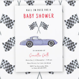 Race auto Baby shower Kaart