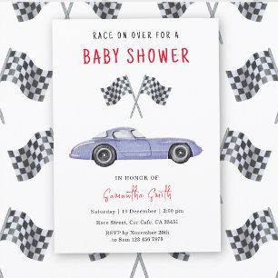 Race auto Baby shower Kaart