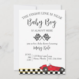 Race auto Baby shower Kaart